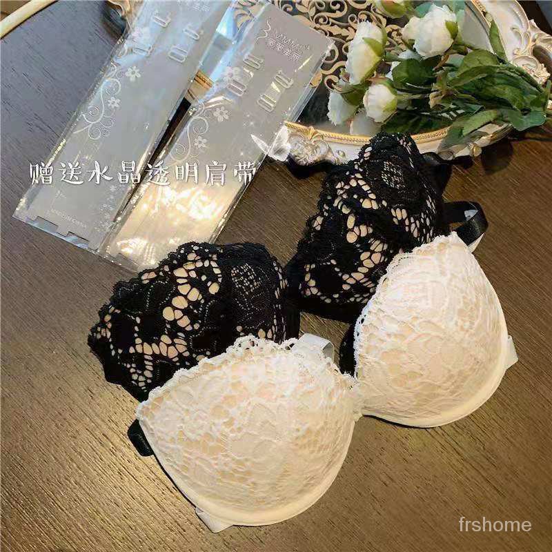 Renda renda strapless pakaian dalam wanita kecantikan punggung bra dada kecil mengumpulkan tidak ada