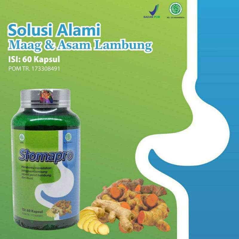 STOMAPRO Premium / Obat Herbal Lambung Asam Lambung Magg Sakit Maag Perut Kembung dan Mual Mual - Naturafit BPOM