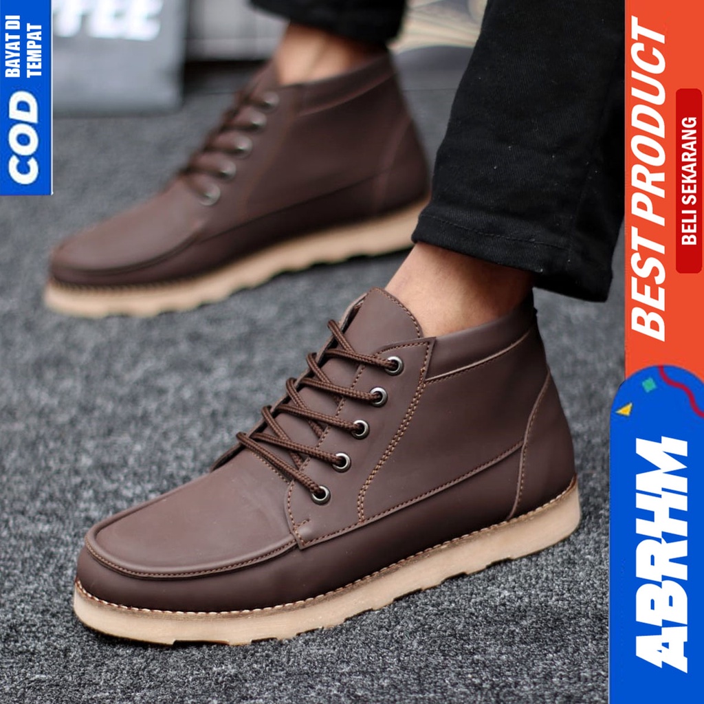 ABRHM X MUJIN Sepatu Boot Pria Boots Touring Casual Kulit syntetic Non Safety  Sepatu Pria Casual