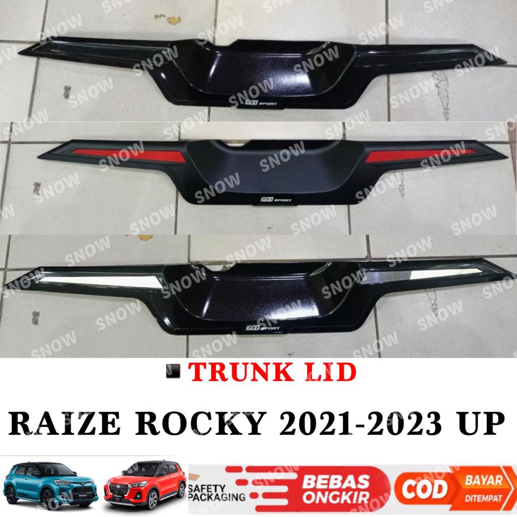 Trunk Lid List Bagasi Belakang Raize Rocky 2021 2023 2024 Hitam Merah Chrome