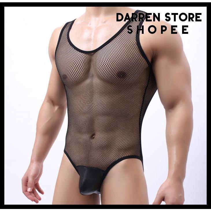 A462 BODYSUIT PRIA TRANSPARENT BEST PRODUK