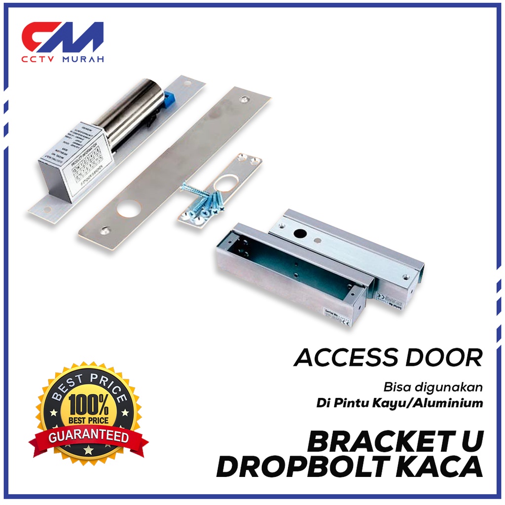 Access Control DropBolt Kaca + Bracket U / Access Door Dropbolt Kaca