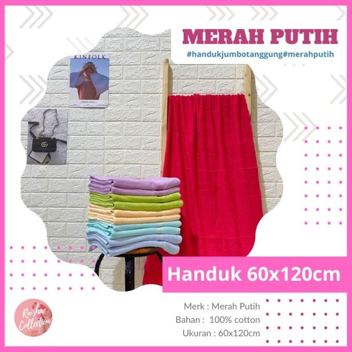 RAISHACOLLECTION HANDUK MERAH PUTIH UK.60x120 PROMO