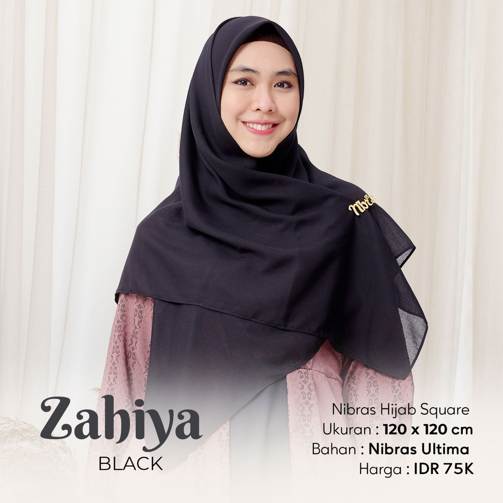 Nibras Hijab ZAHIYA Scarf Bahan Nibras Ultima Hijab Segiempat Polos Simpel Modern by NBRS Hijab bisa COD