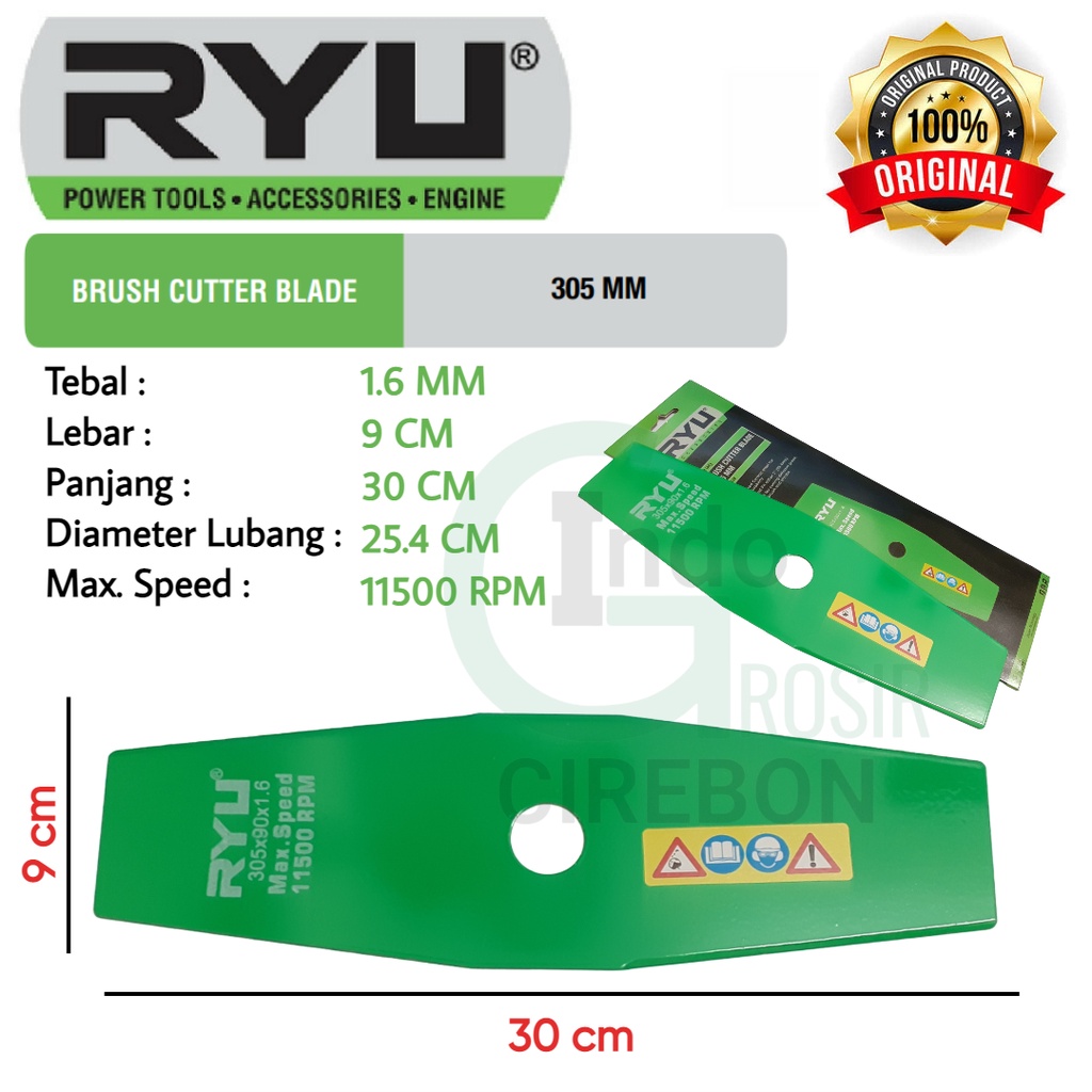 RYU Pisau Potong Rumput Brush Cutter Blade Mata Mesin Potong Rumput Gendong 2T 2 Mata Original Murah