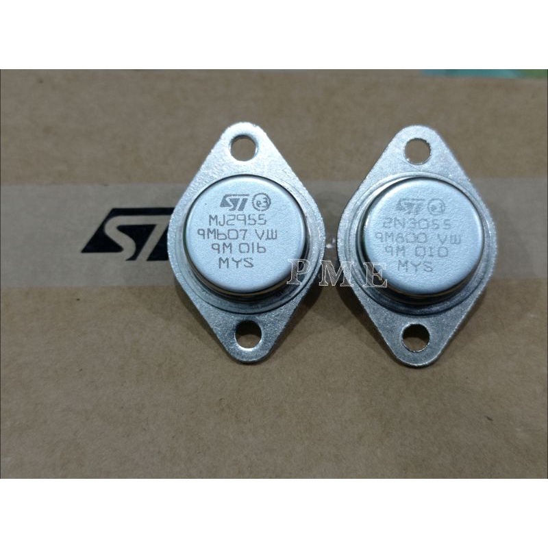 MJ 2955 2N 3055 ST JENGKOLAN MYS ORI TRANSISTOR. 1SET
