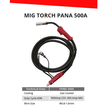 WINTECH MIG TORCH PANA 500A 5 METER / Stang las MIG PANASONIC 500A