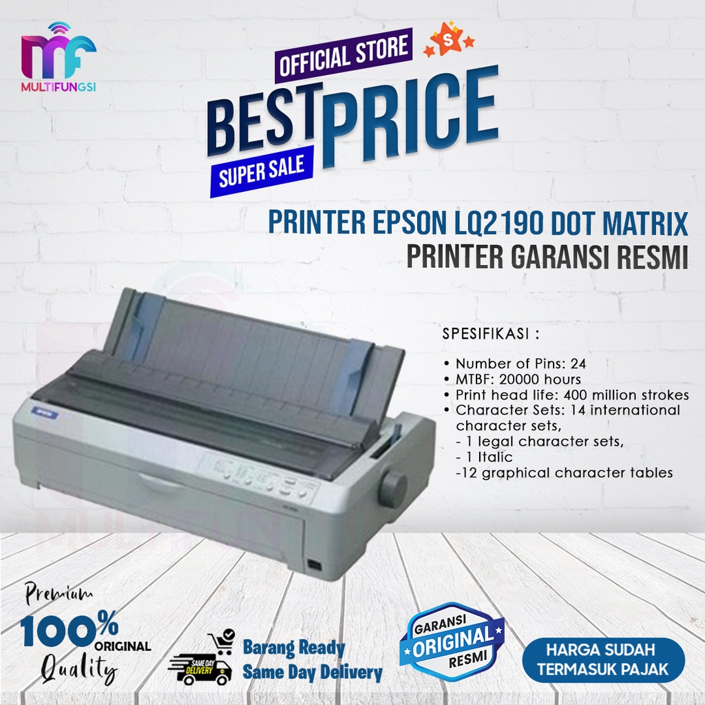 Printer Epson LQ2190 Dot Matrix Printer Garansi Resmi