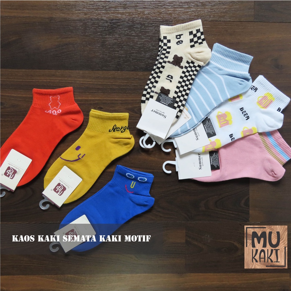 Kaos Kaki Mata Kaki / Ankle Motif Warna Warni Mukaki