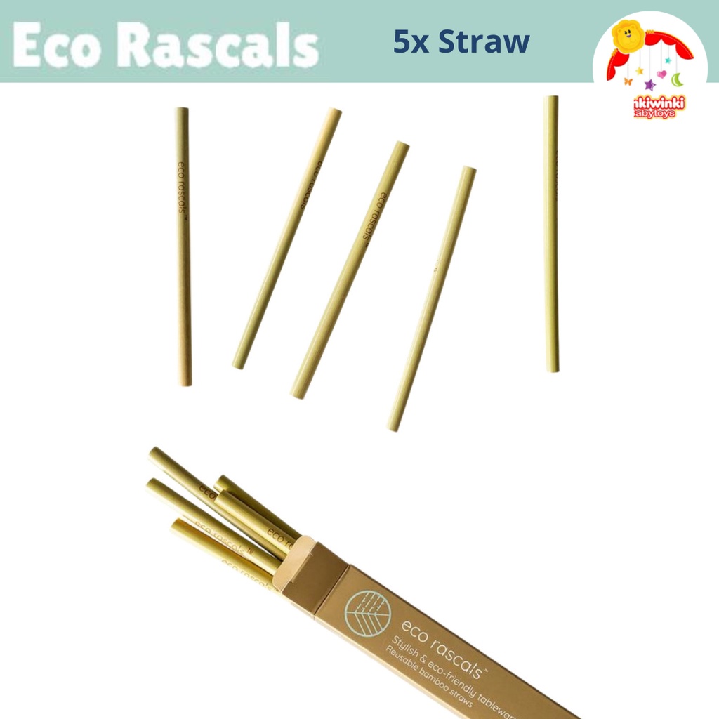 Ecorascals Reusuable Bamboo Straws 5pcs