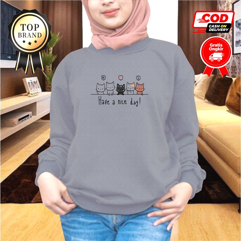 Atasan wanita | Kaos sweatshirt | Kaos lengan panjang | kaos babyterry | ZACKYANG