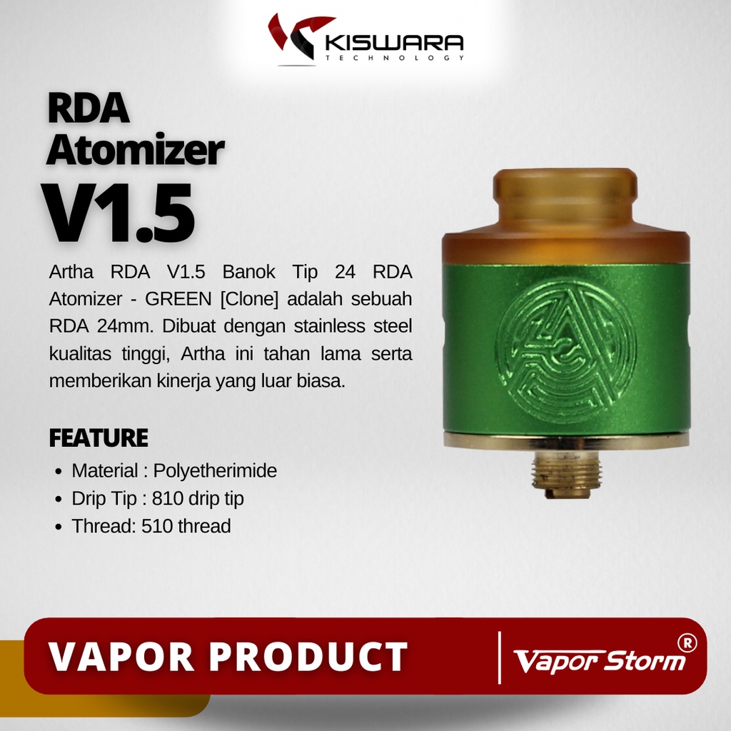 DRUGA 24 RDA Atomizer - GREEN [Authentic] KiswaraBandung