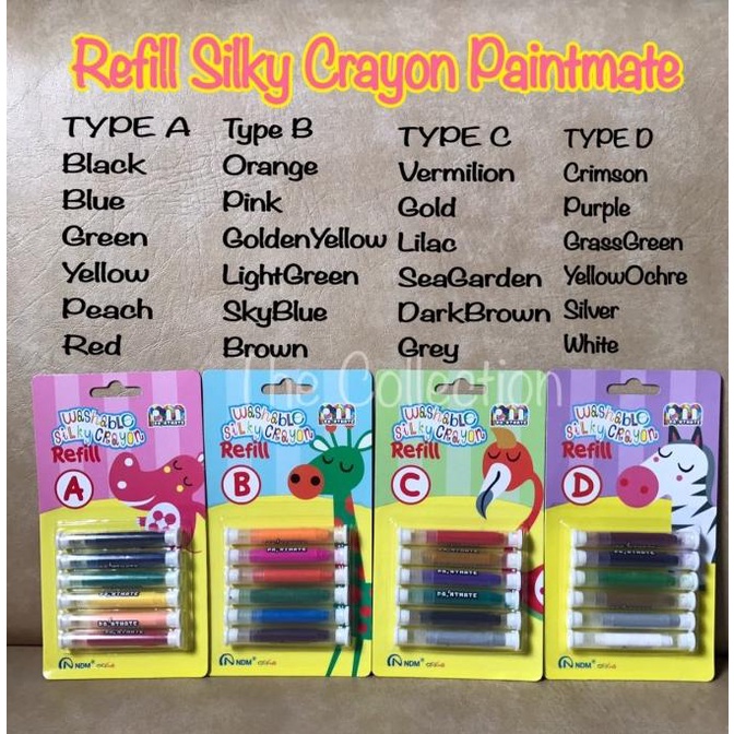 

ATK0468PM REFILL Silky Crayon 416CBx type A/B/C/D isi ulang PAINTMATE