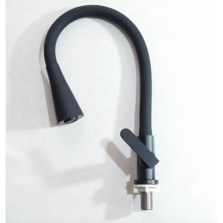 Kran Wastafel Angsa Fleksible Warna Hitam