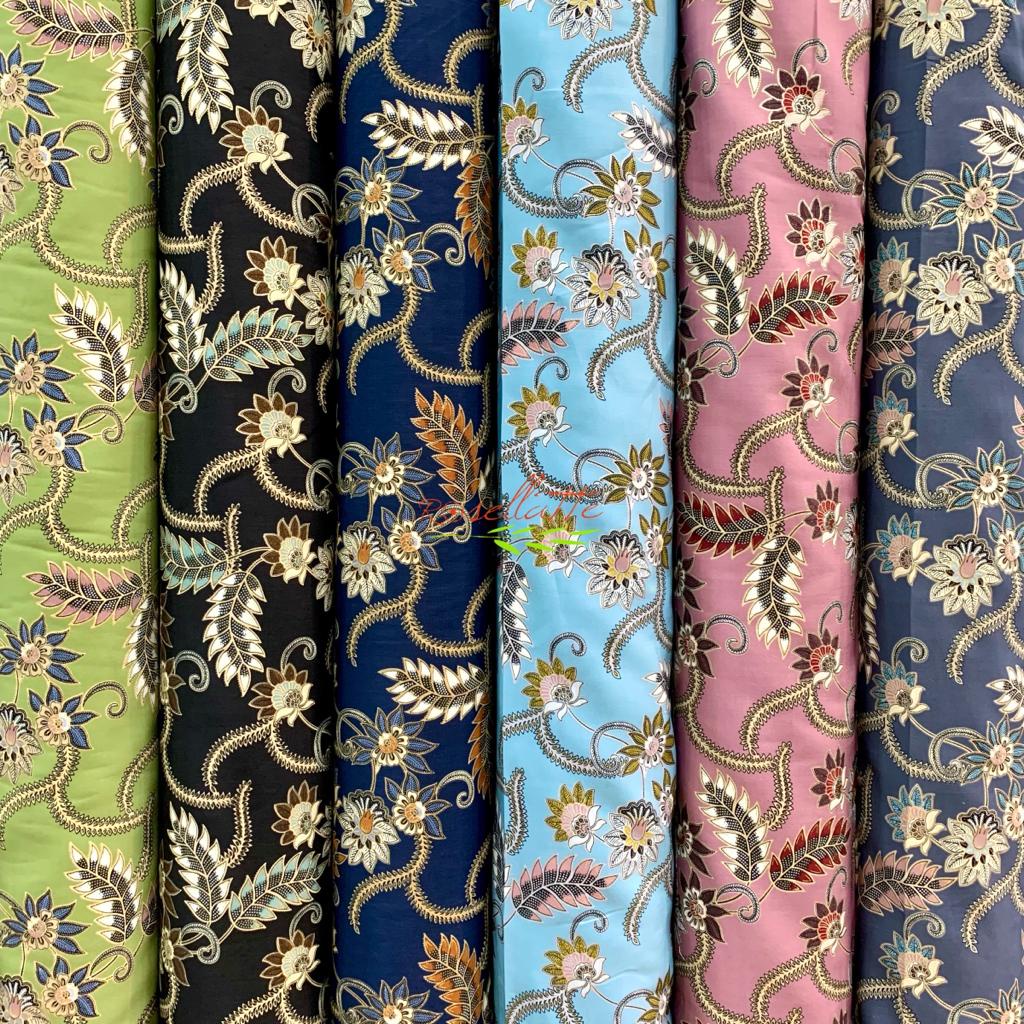 Kain Batik Polyester Leaf Flower