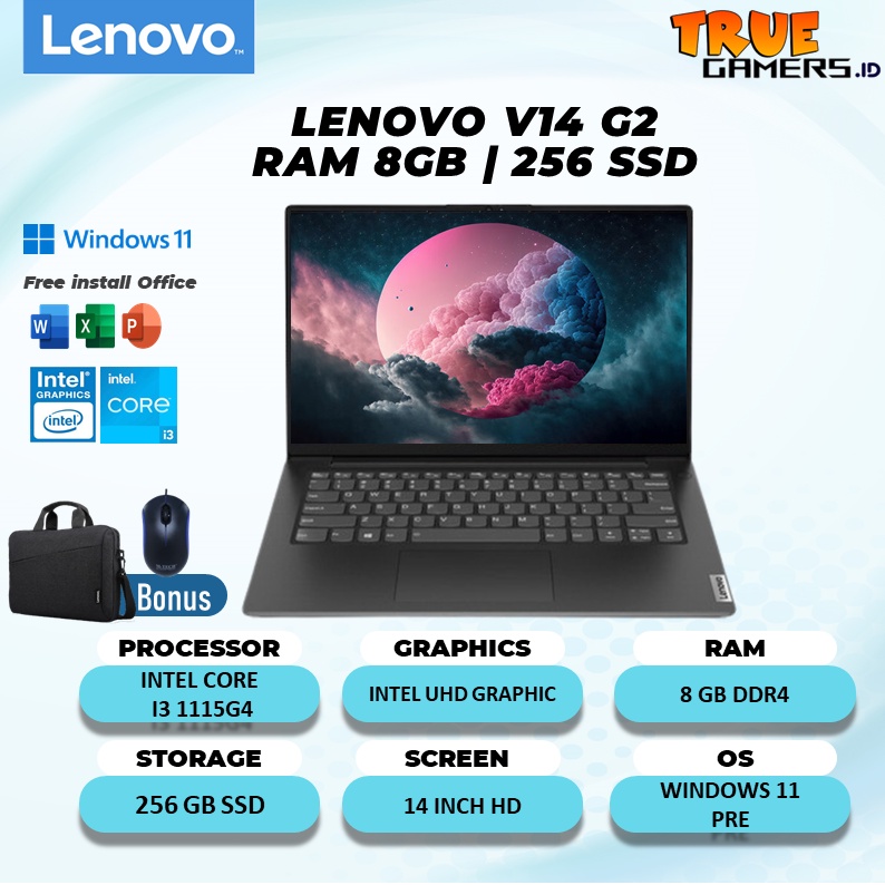 LAPTOP LENOVO V14 G2 I3 1115G4 8GB 256SD W11 14.0FHD