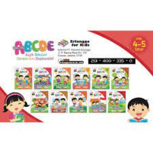 Erlangga For Kids - Paket Seri ABCDE (Asyik Belajar, Cerdas, dan Eksploratif) 4-5 TH