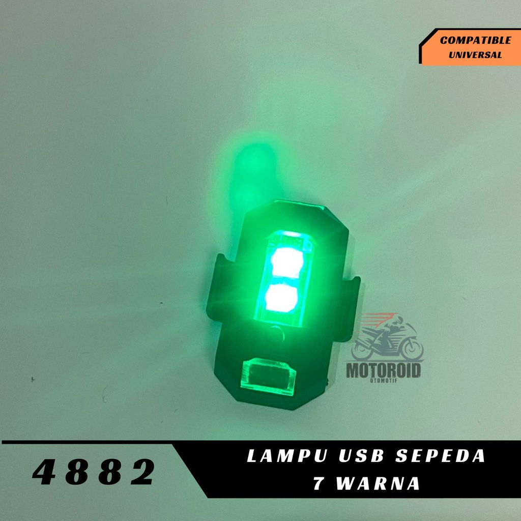 Lampu USB sepeda 7 warna kedip super terang charge drag depan belakang