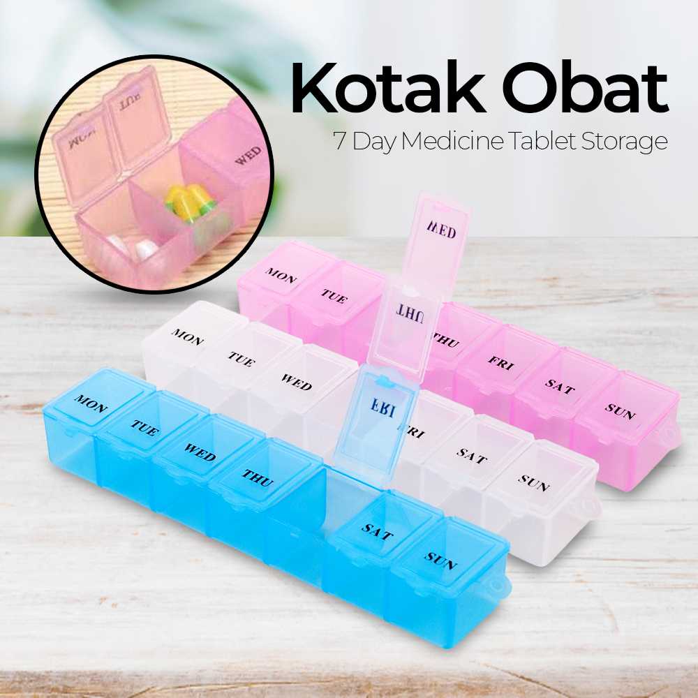 (BISA COD) FTIHSHP Kotak Obat 7 Day Medicine Tablet Storage - MS01