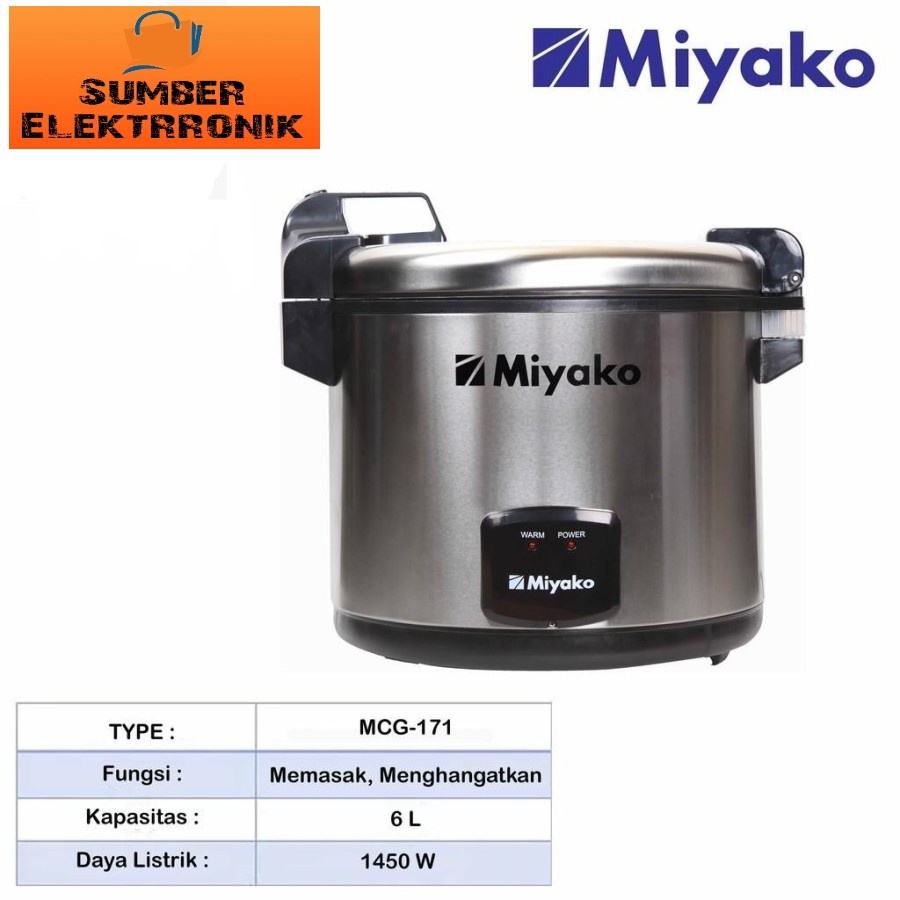 Miyako MCG 171 penanak nasi jumbo 6 Liter magicom rice cooker jumbo