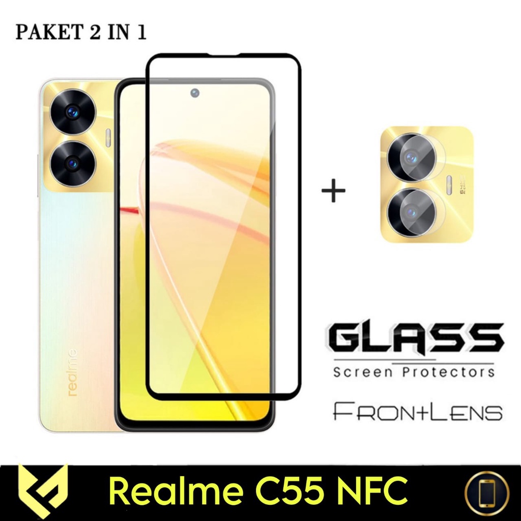 PROMO Paket 2IN1 For REALME C55 Anti Gores Layar Free Anti Gores Camera Belakang Handphone Premium