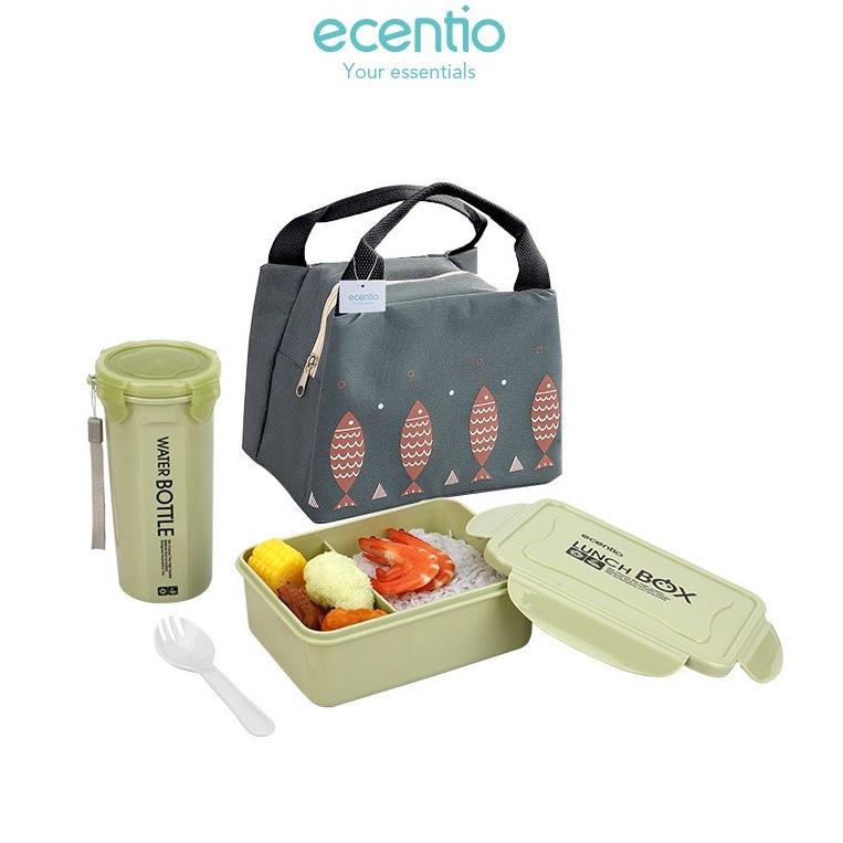 Menarik ecentio 1.4L lunch box anak dan tas/tempat makan kotak makan set 650ml botol air