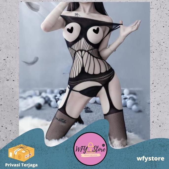Sexy Stocking Badan + Kaki Model Dada Bolong Terbuka Tidak Termasuk CD juw