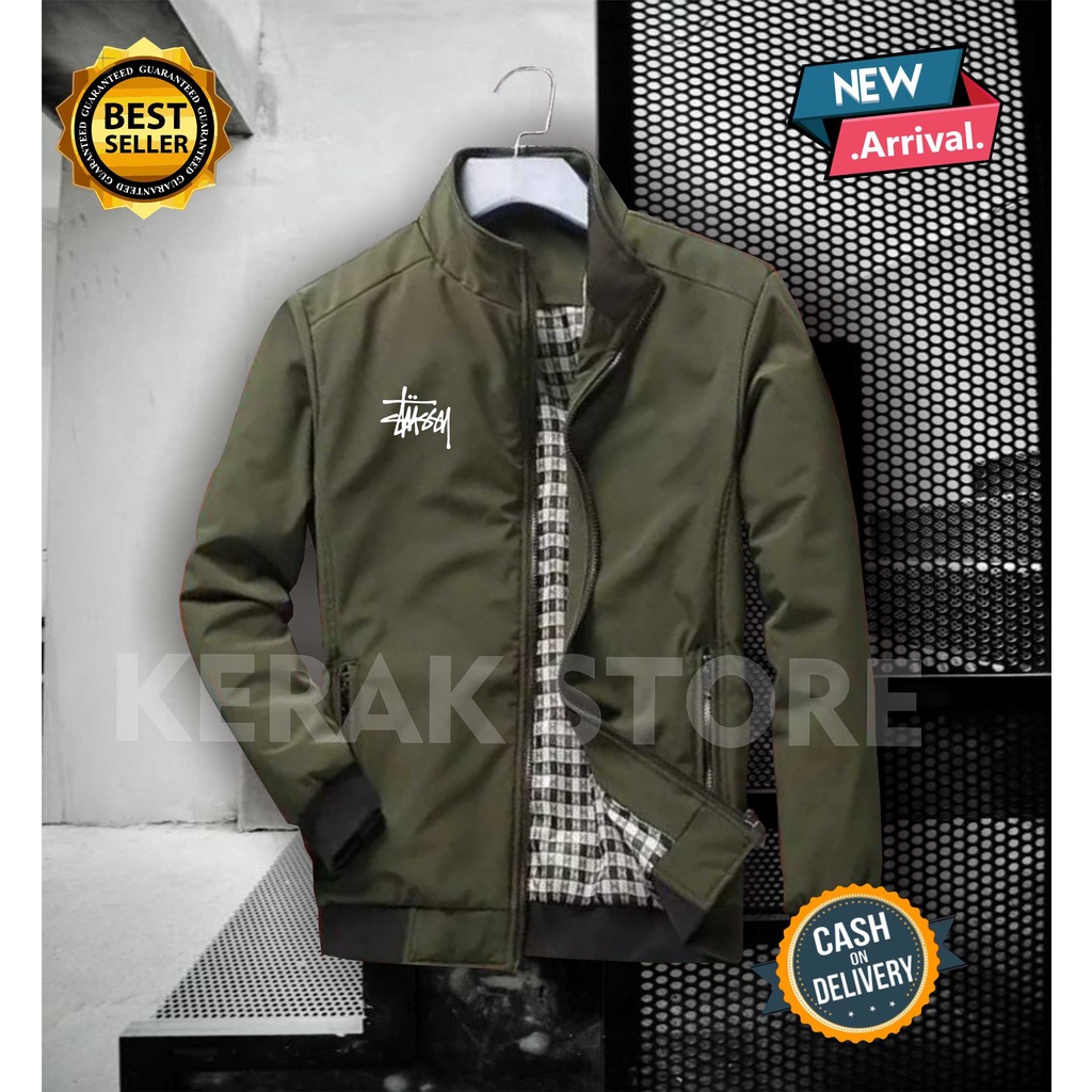 JAKET PRIA WATERPROOF JAKET HARRINGTON SMITH PRIA JAKET MOTOR TASLAN ANTI AIR HEYLOOK - [BISA COD]