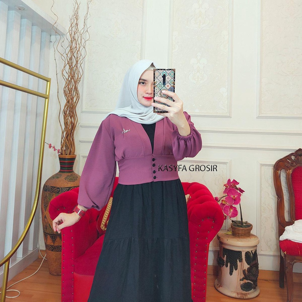MAURIN TOP BLOUSE // BIANCA SEMI OUTER CRINCLE-MAURIN-LAVENDER
