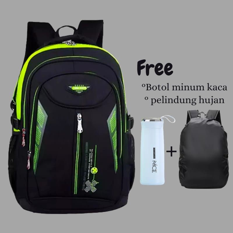 Tas Ransel Anak Tas Sekolah SD SMP DISILANG Gratis Cover Hujan + Botol Minum