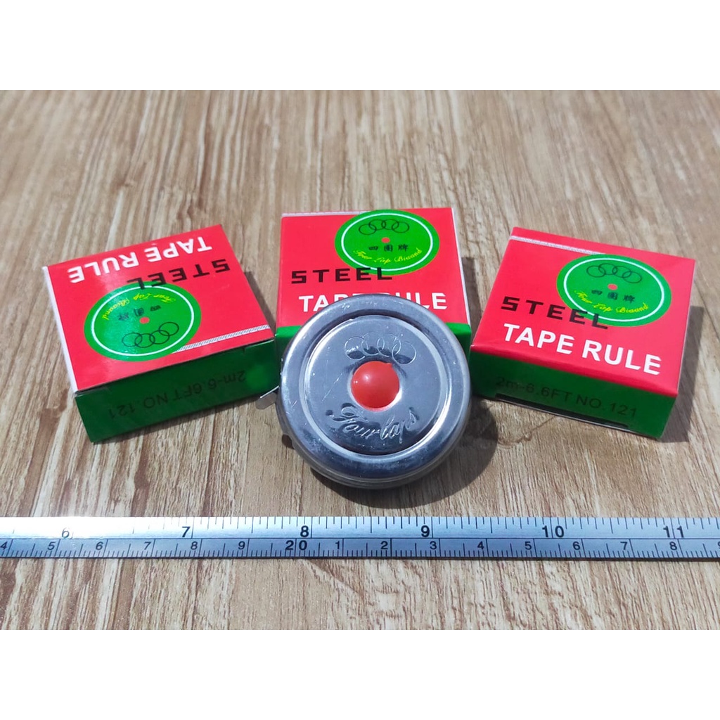 Meteran Jengkol 2 Meter Meteran Bulat Stainless Meteran Mini