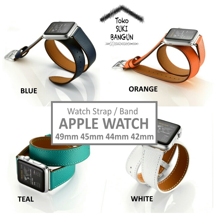 Strap Apple Watch Series Ultra 8 7 6 5 4 3 2 1 49mm 45mm 44mm 42mm TALI JAM NEW MODEL DOUBLE TOUR Leather