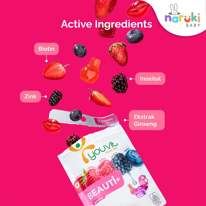 Youvit Beauti+ 7 Days 30 Days - Vitamin Kulit dan Rambut Rontok