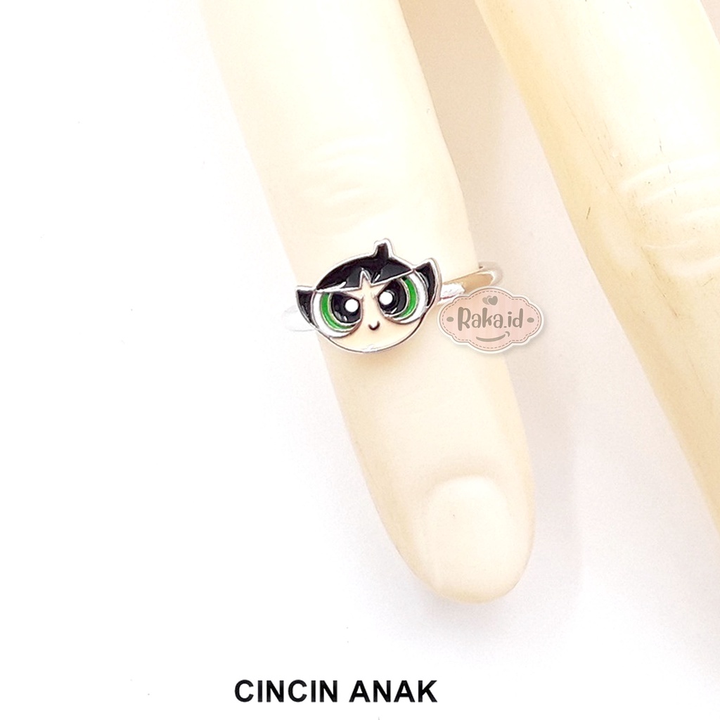 Cincin Anak Perempuan Cincin Anak Anti Karat Motif Powerpuff Girl PPG Bubble 1264 1265 1266