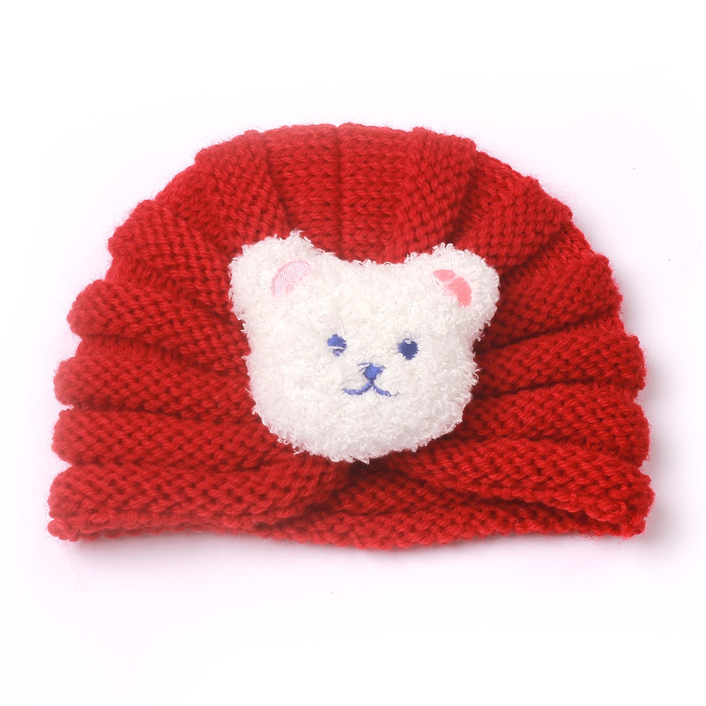 Topi Turban Wol Beruang Anak Bayi Import Umur 0-2 tahun
