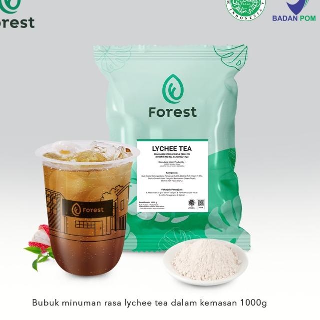 

GROSIR MURAH Bubuk Minuman LYCHEE TEA Powder 1000g - FOREST Bubble Drink