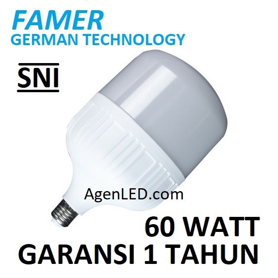 lampu led FAMER LAMPU LED JUMBO 60W bohlam 60 w watt putih bulb WHITE KAPSUL SNI(Y0L0) lampu lampu l