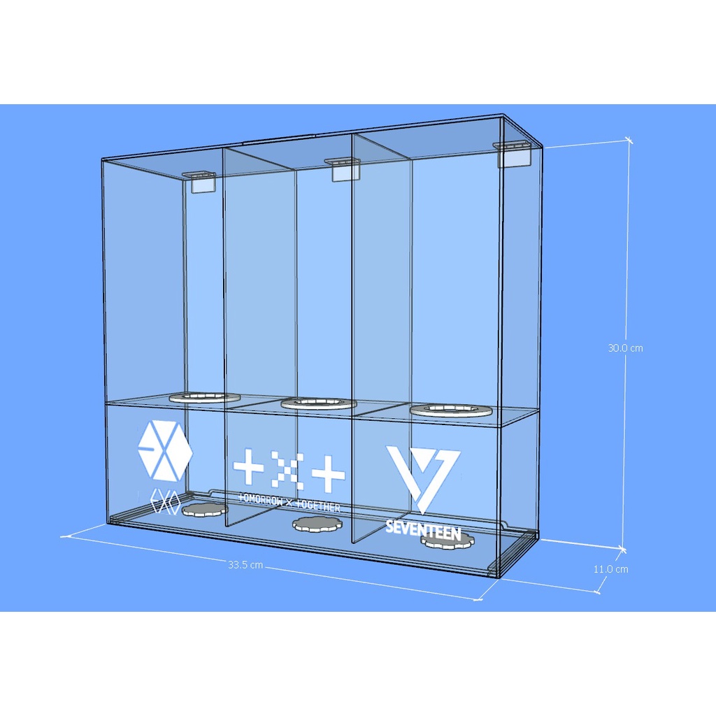 Box Lightstick EXO x TXT x SEVENTEEN / Box Lightstick Akrilik Custom / Rak Lightstick Akrilik