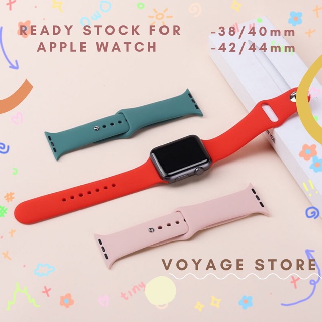 (Ready Stock)MAIMEITE rubber Original Silicone Strap for apple watch series 8 7 45mm 41mm 49mm ULTRA