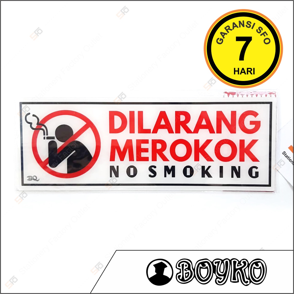 

Akrilik Dilarang Merokok / No Smoking - Acrylic Sign Standard 25cm x 9cm