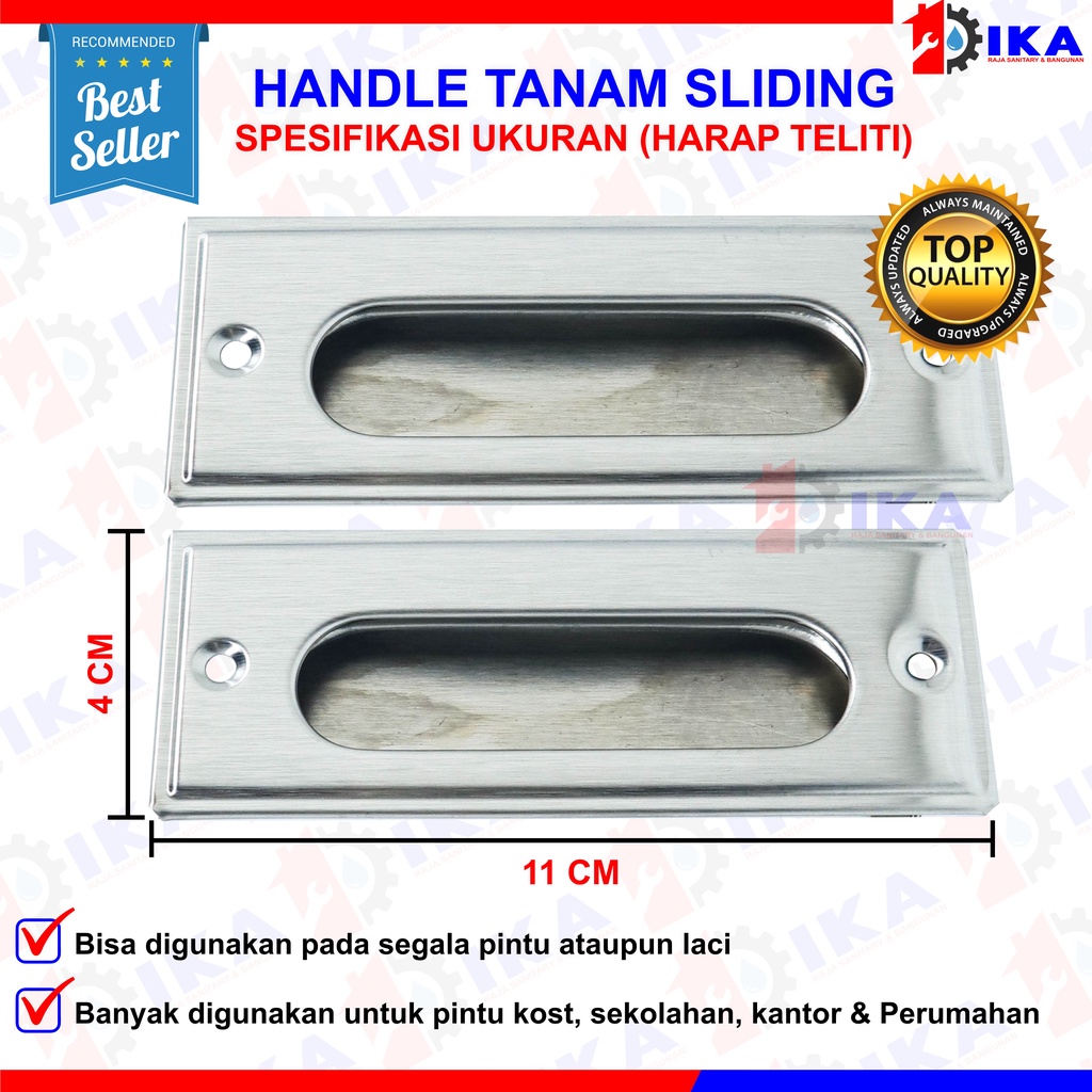 Handle Pintu Tanam sleding sliding Dorong Geser kom camp kotak 11 cm Lemari