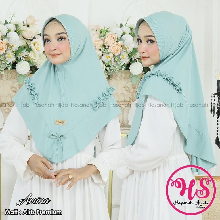 ORI HASANAH Hijab AMINA Realpict Hijab Ped Jersey Airish Premium al-dhans
