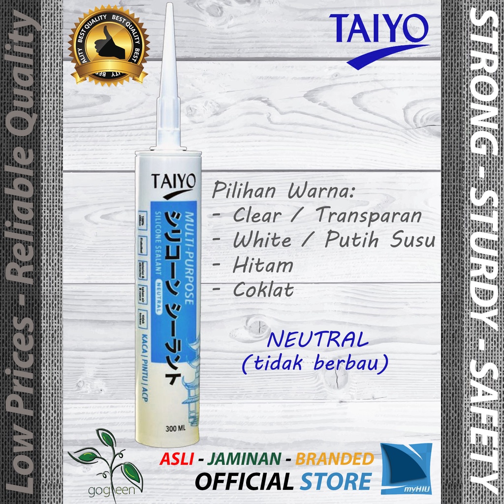 Lem Sealant Kaca / ACP 300 ml Silikon Non Asam Neutral Tidak Berbau TERBAIK - Silicone Sealant TAIYO