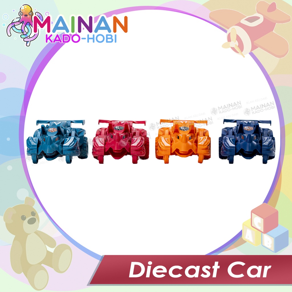 HADIAH MAINAN ANAK DIY MINIATUR DIECAST CAR DEFORMATION MOBIL DINO