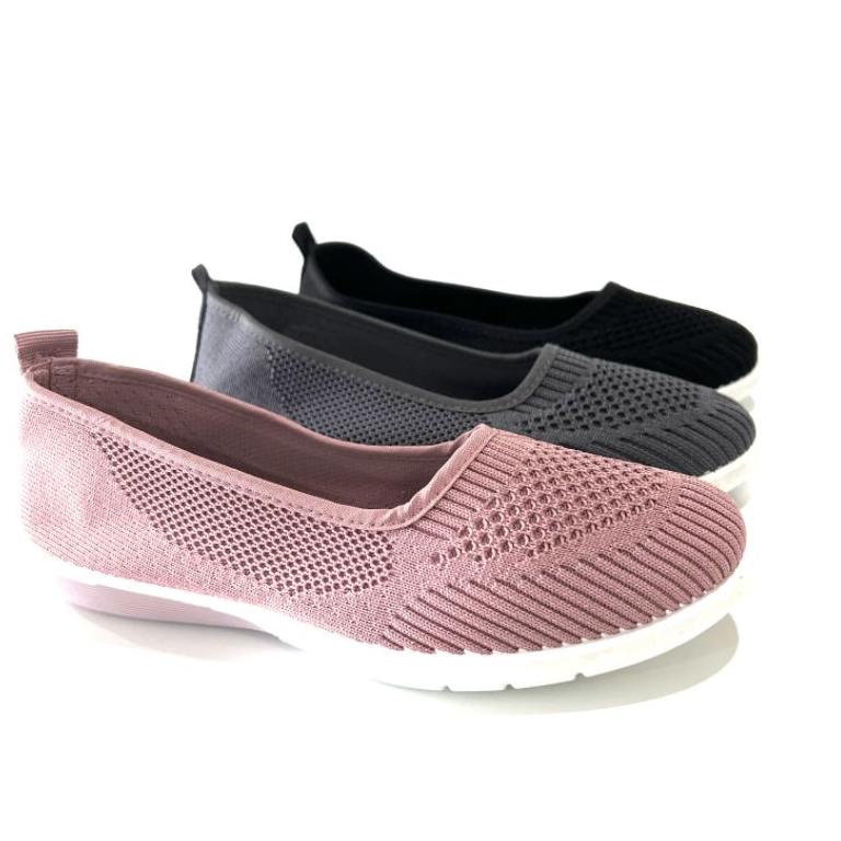 BOOMING Svekes Sepatu Flat Rajut Sepatu Sepatu Wanita 676B