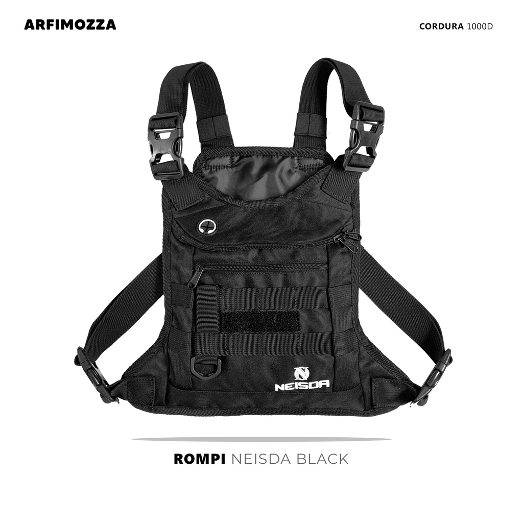 TAS DADA ROMPI PRIA TERBARU CHEST RIG BAG BACKPACK ORIGINAL NEISDA BLACK V1