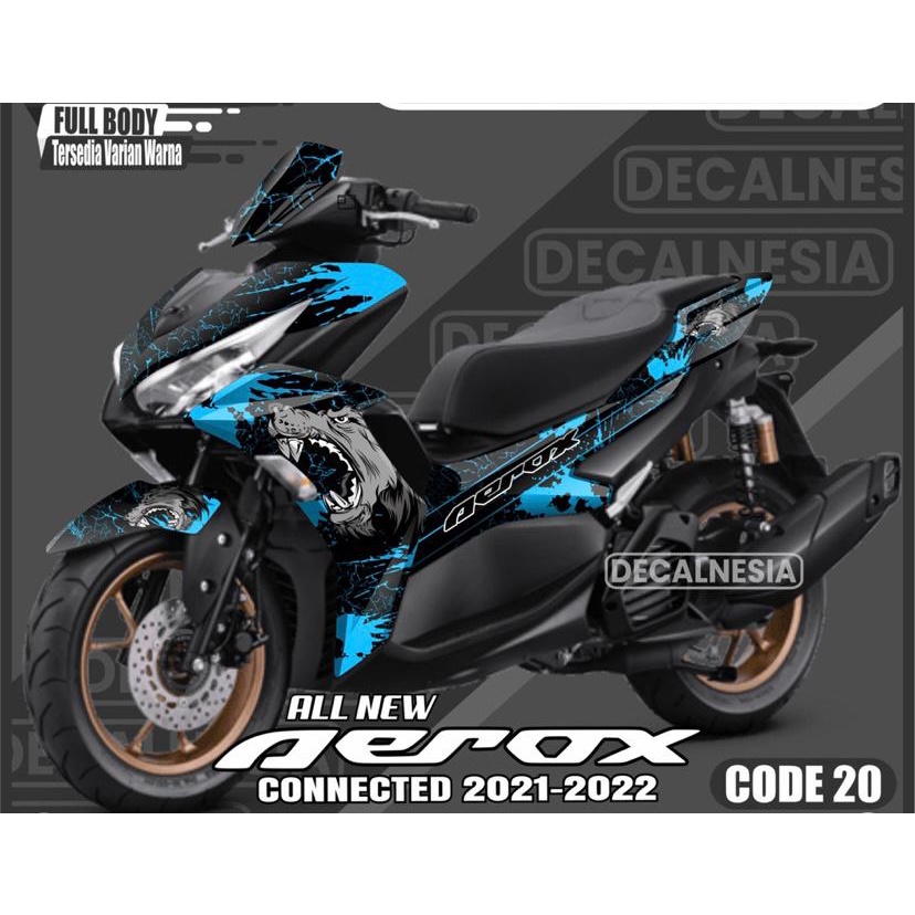 (Re-sale) Stiker Decal Aerox Connected 2021 2022 Full Body Stiker Motor Aerox 155 New Abs Sticker Va