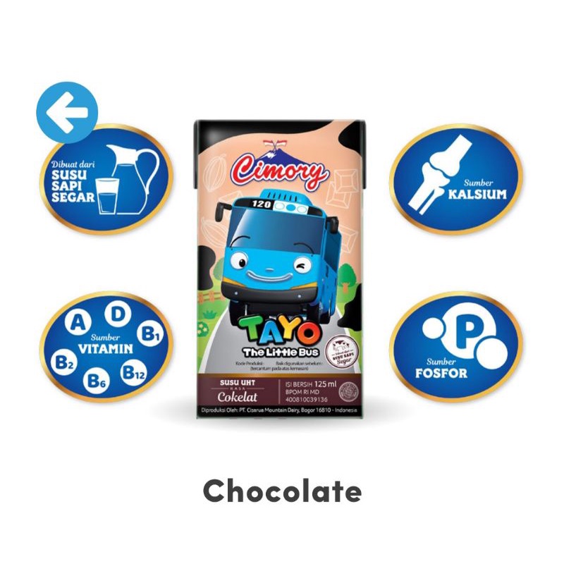 

Susu UHT Cimory 125 ml Rasa Cokelat (Edisi Tayo)