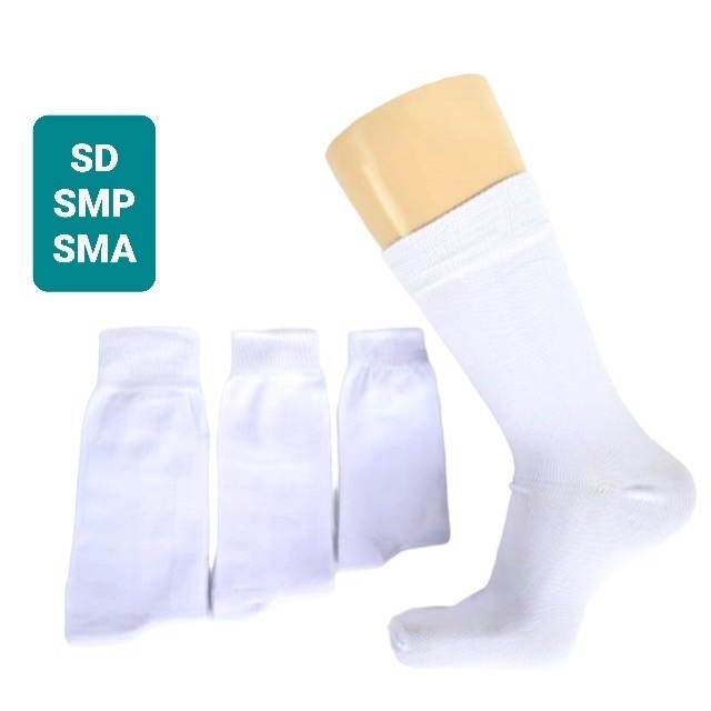 KAOS KAKI SEKOLAH SD / SMP / SMA / KAOS KAKI SEKOLAH PUTIH POLOS SD SMP SMA