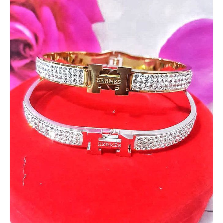 Gelang Tangan Bengle Titanium Full Permata Zircon 93